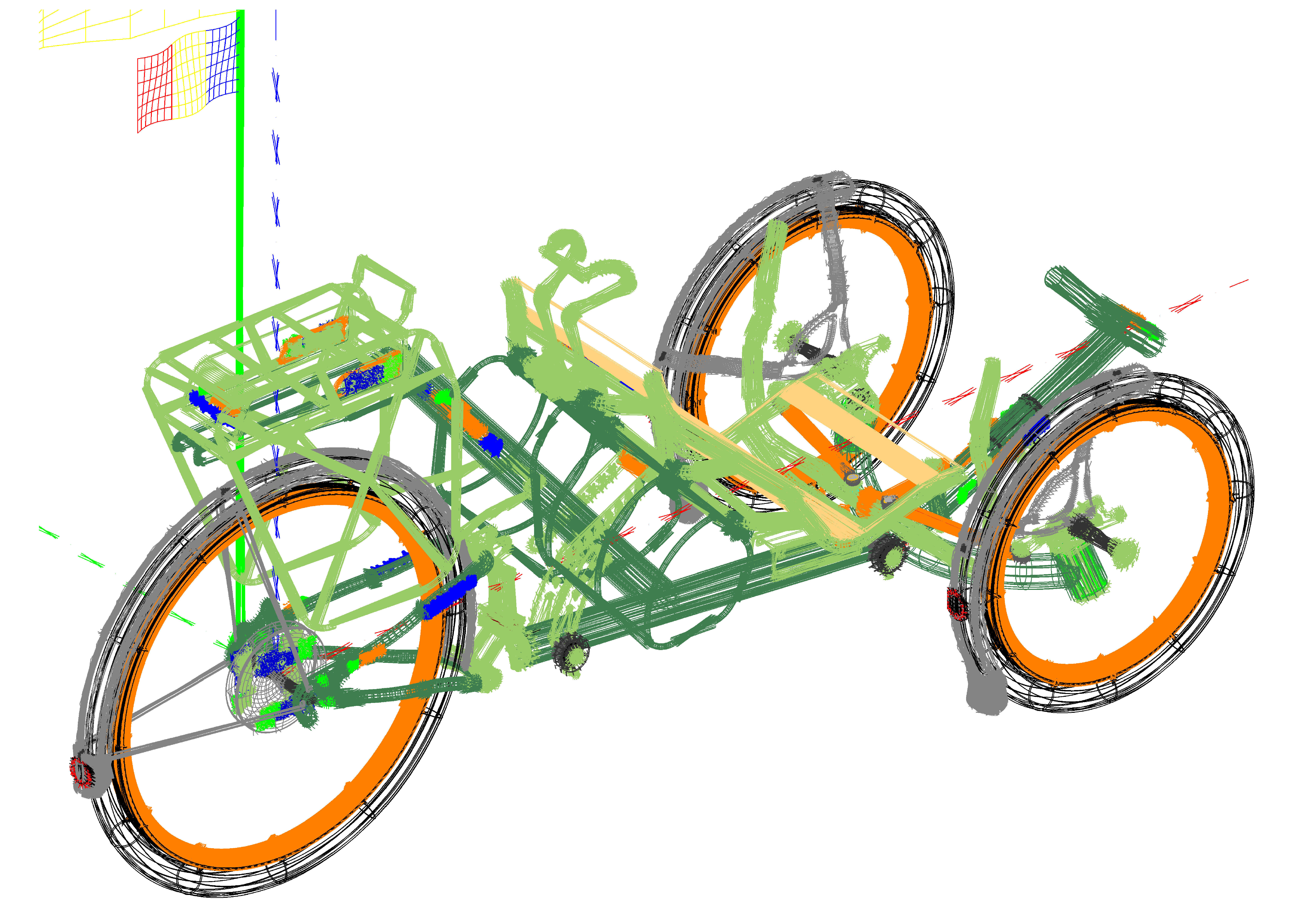 Recumbent Trike with Electric Motor - Triciclu Reclinat cu mo... Free 3D model_11