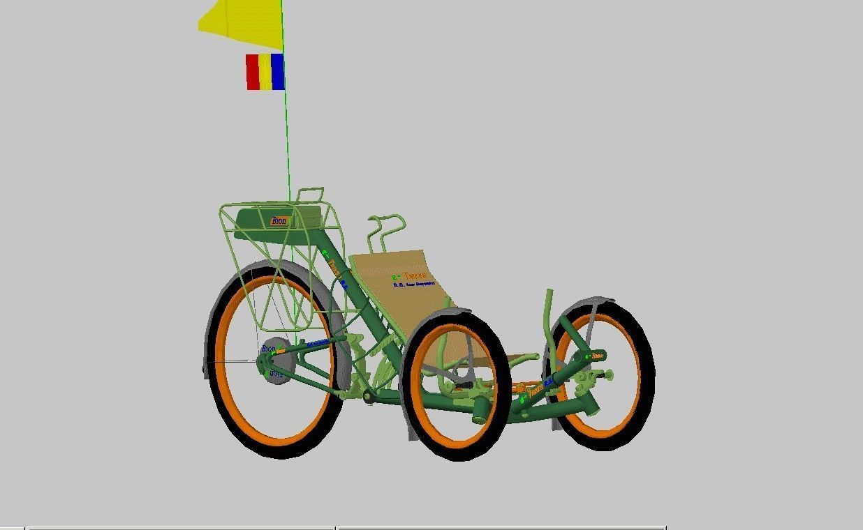Recumbent Trike with Electric Motor - Triciclu Reclinat cu mo... Free 3D model_0