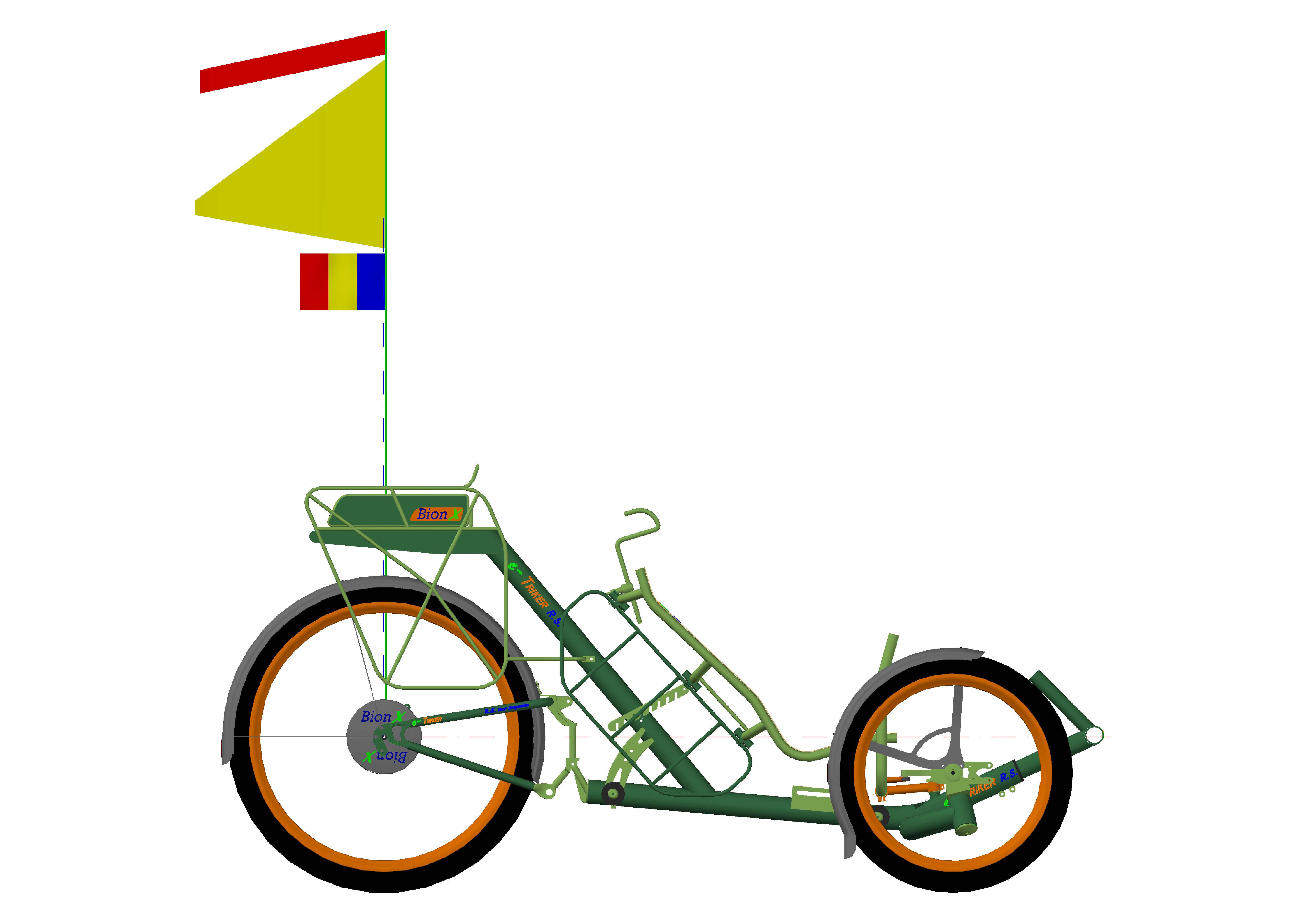 Recumbent Trike with Electric Motor - Triciclu Reclinat cu mo... Free 3D model_5