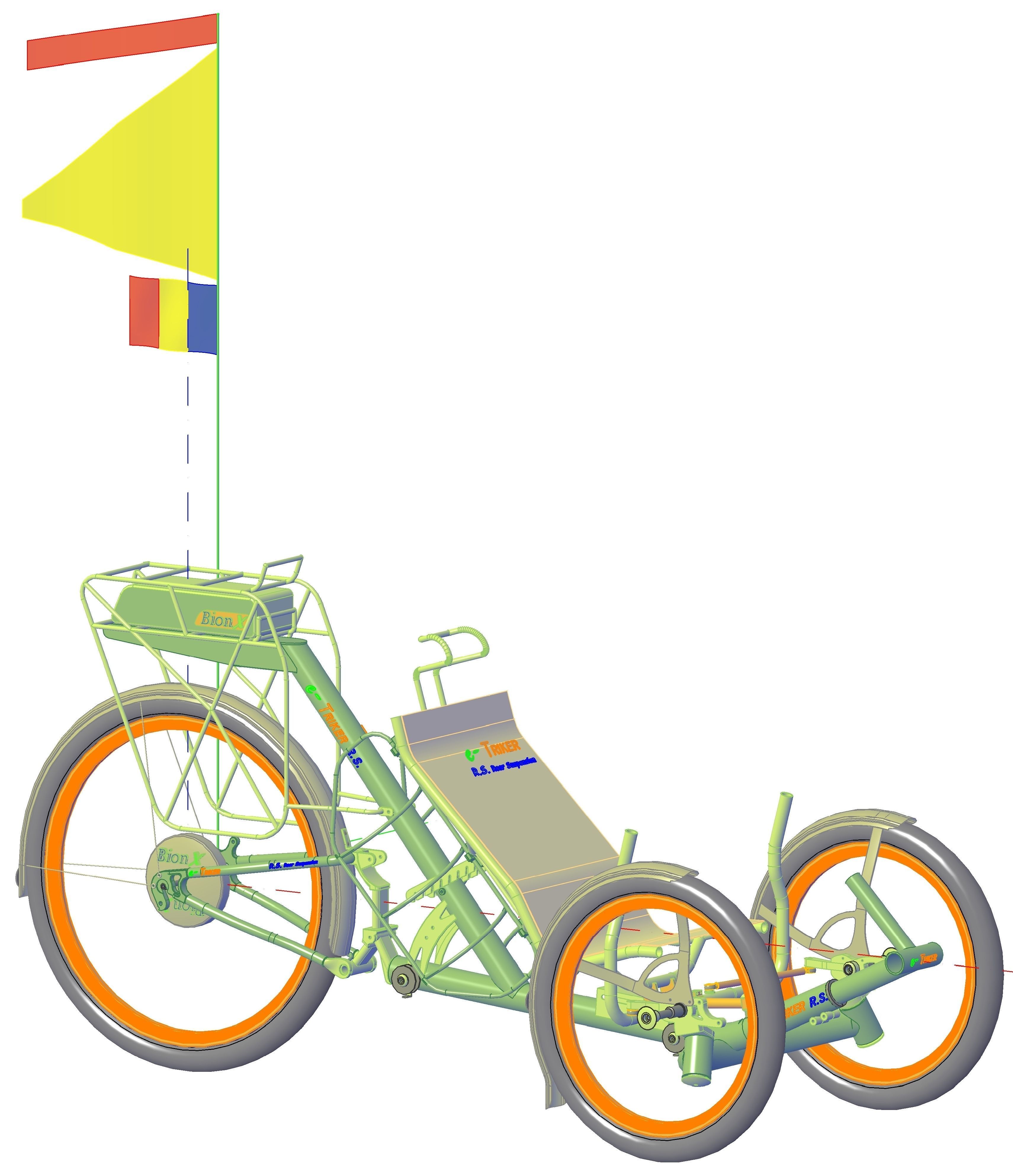 Recumbent Trike with Electric Motor - Triciclu Reclinat cu mo... Free 3D model_9