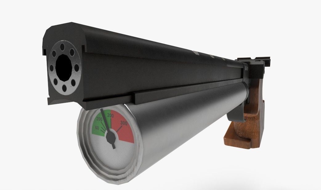 PBR Air Pistol AS-10 Low-poly 3D model_2