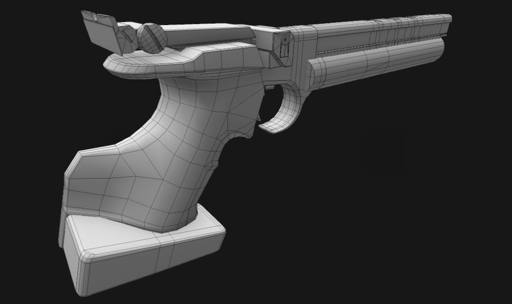 PBR Air Pistol AS-10 Low-poly 3D model_9