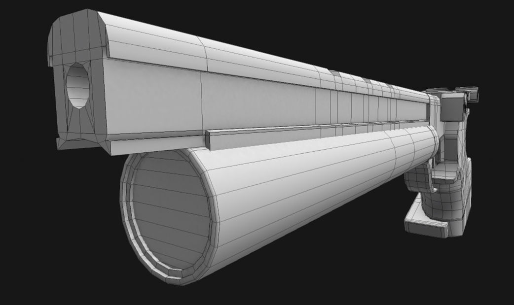 PBR Air Pistol AS-10 Low-poly 3D model_8