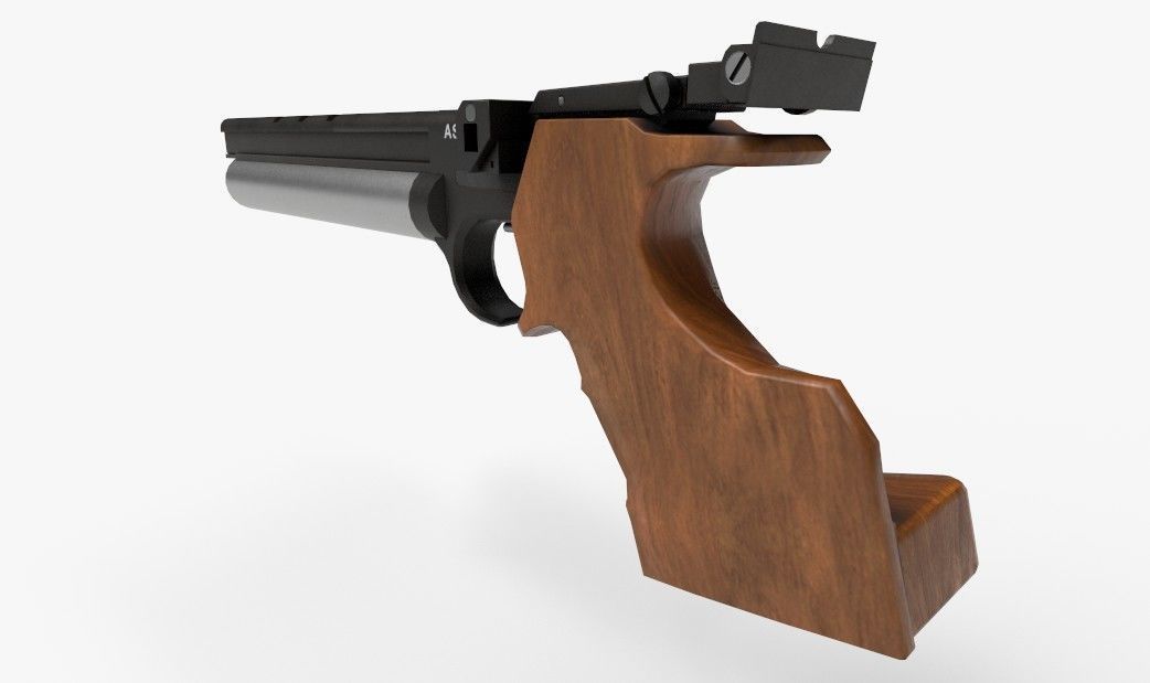 PBR Air Pistol AS-10 Low-poly 3D model_4