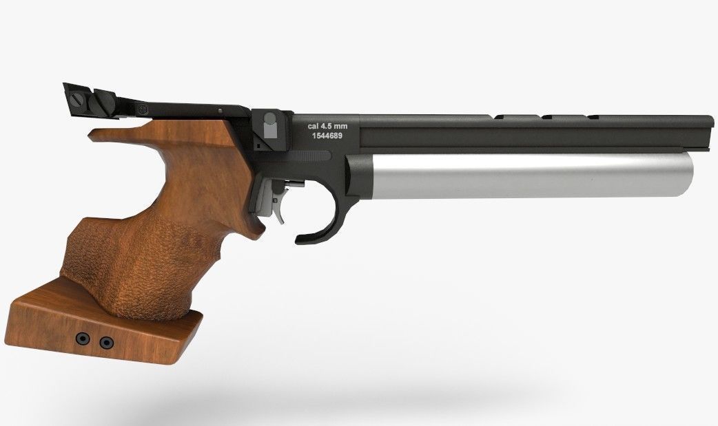 PBR Air Pistol AS-10 Low-poly 3D model_1