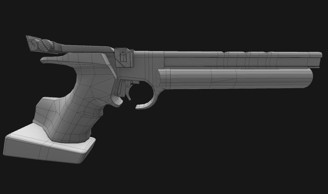 PBR Air Pistol AS-10 Low-poly 3D model_7
