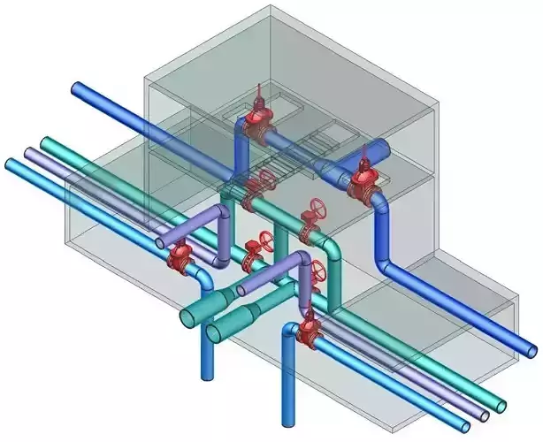 Valves station - Camin de vane Free 3D model