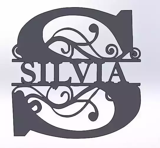 Silvia Letter For Metal Cutting or 3d Printing