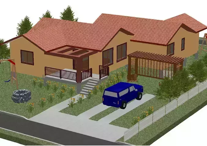 Complex of houses on the beach - Case de vacanta pe malul marii Free 3D model