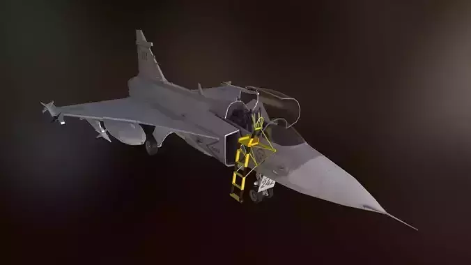 JAS 39 Gripen - Lowpoly Low-poly 3D model