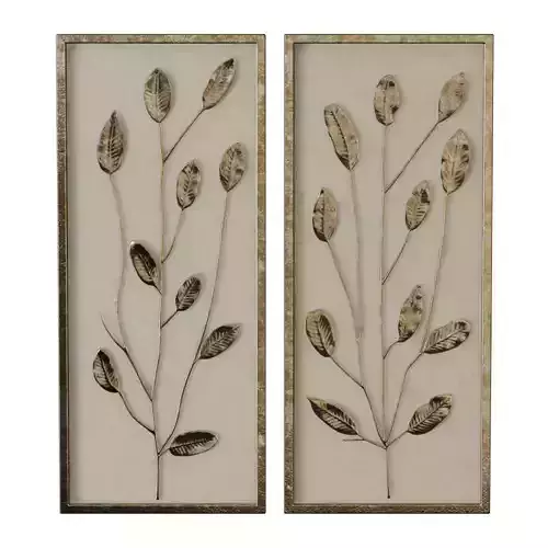 Gold Leaf and Linen Panels Artwork