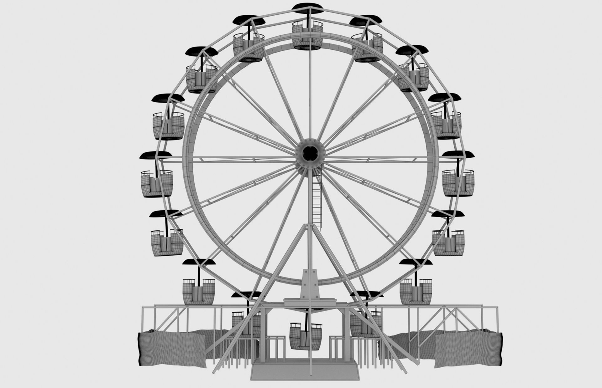 Ferris wheel 3D model_2