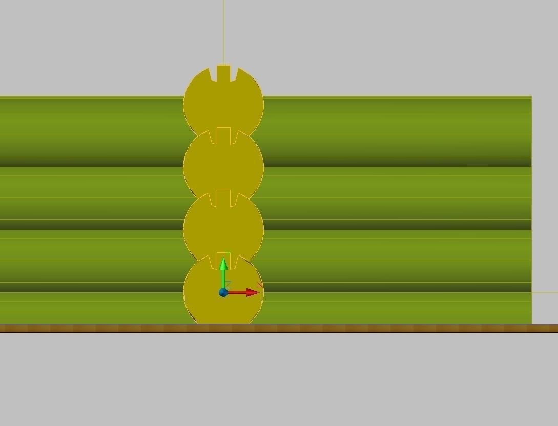 Log House Detail - Detaliu butuc chertat Free 3D model_2