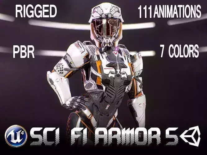 Sci-Fi Armor 10 Low-poly 3D model