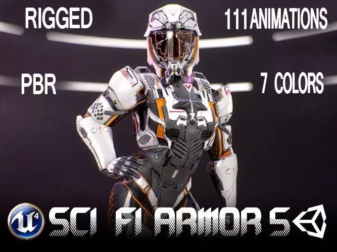 Sci-Fi Armor 10 Low-poly 3D model_0