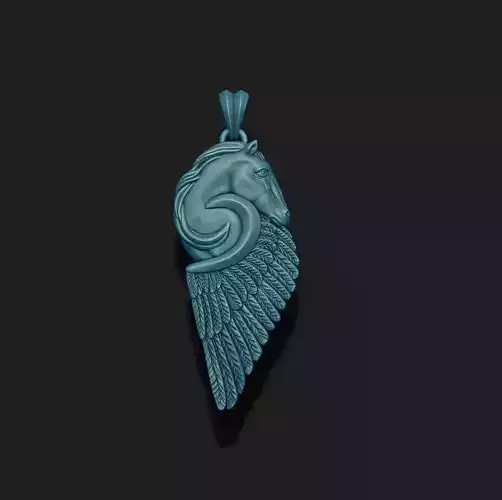 horse pegasus pendant 3D print model