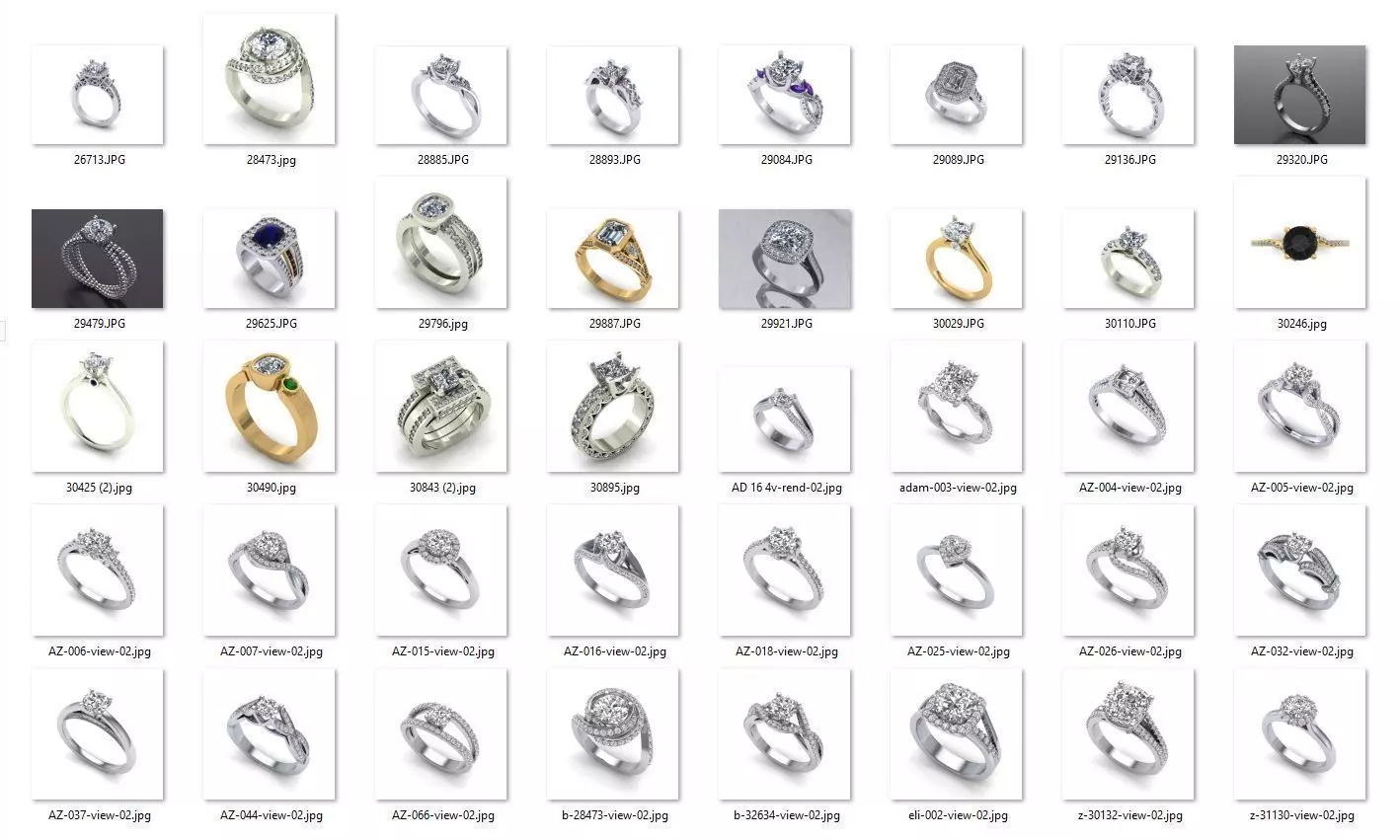 BULK-3DM-With Gems-RING 40 Files 3D print model_0