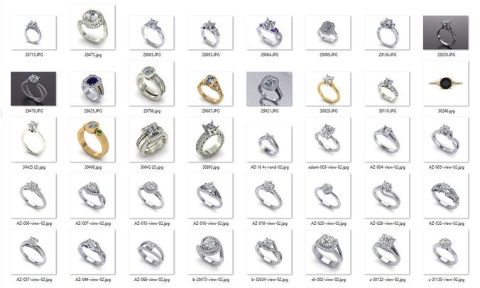 BULK-3DM-With Gems-RING 40 Files 3D print model