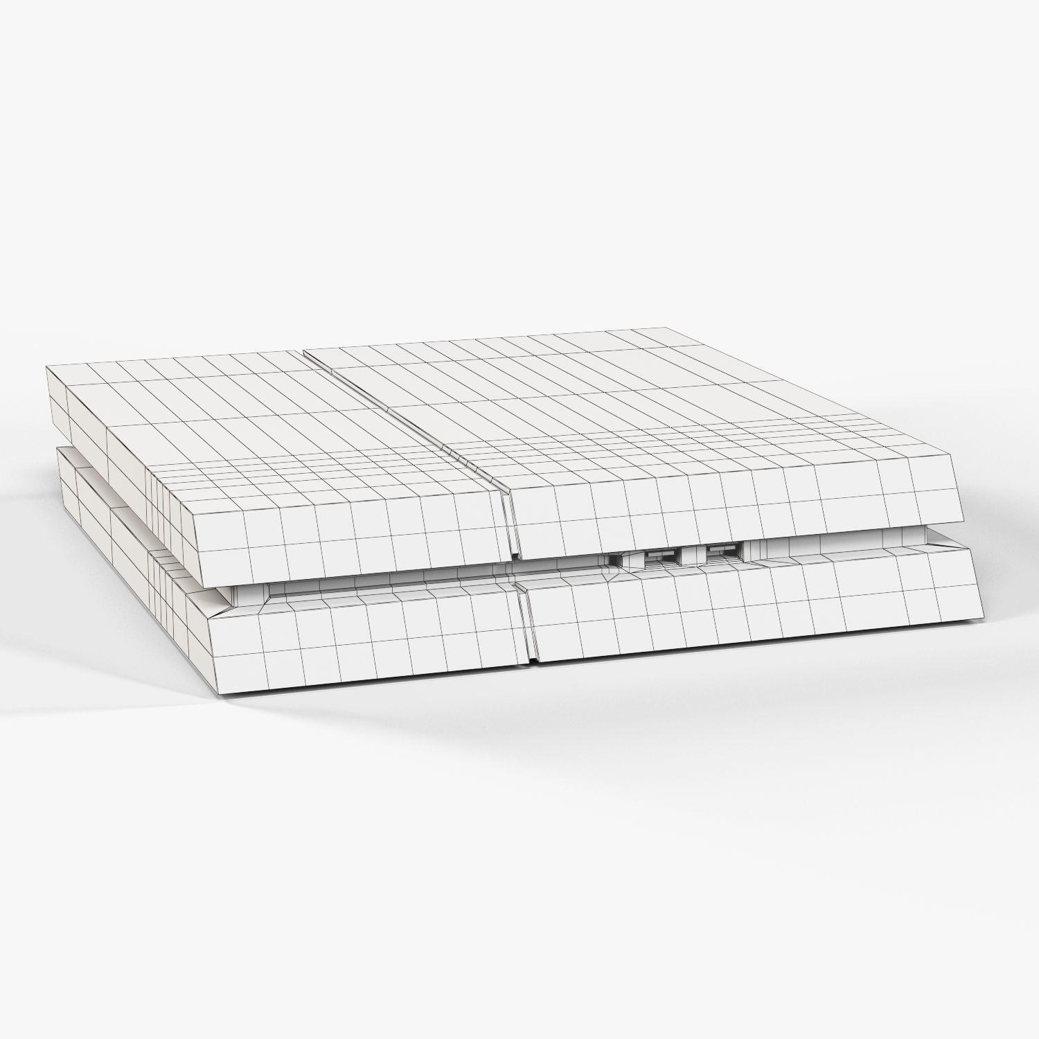 Sony PlayStation 4 White Low-poly 3D model_28