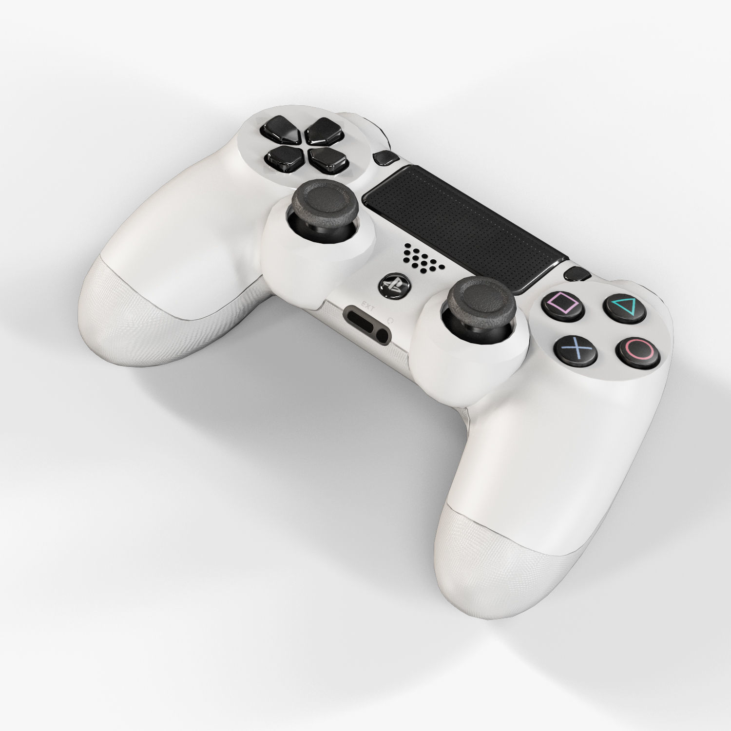 Sony PlayStation 4 White Low-poly 3D model_34