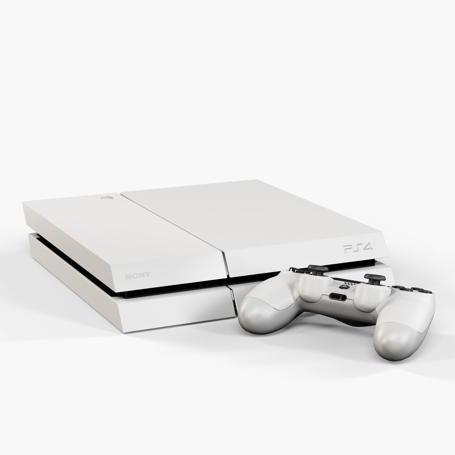 Sony PlayStation 4 White Low-poly 3D model_6