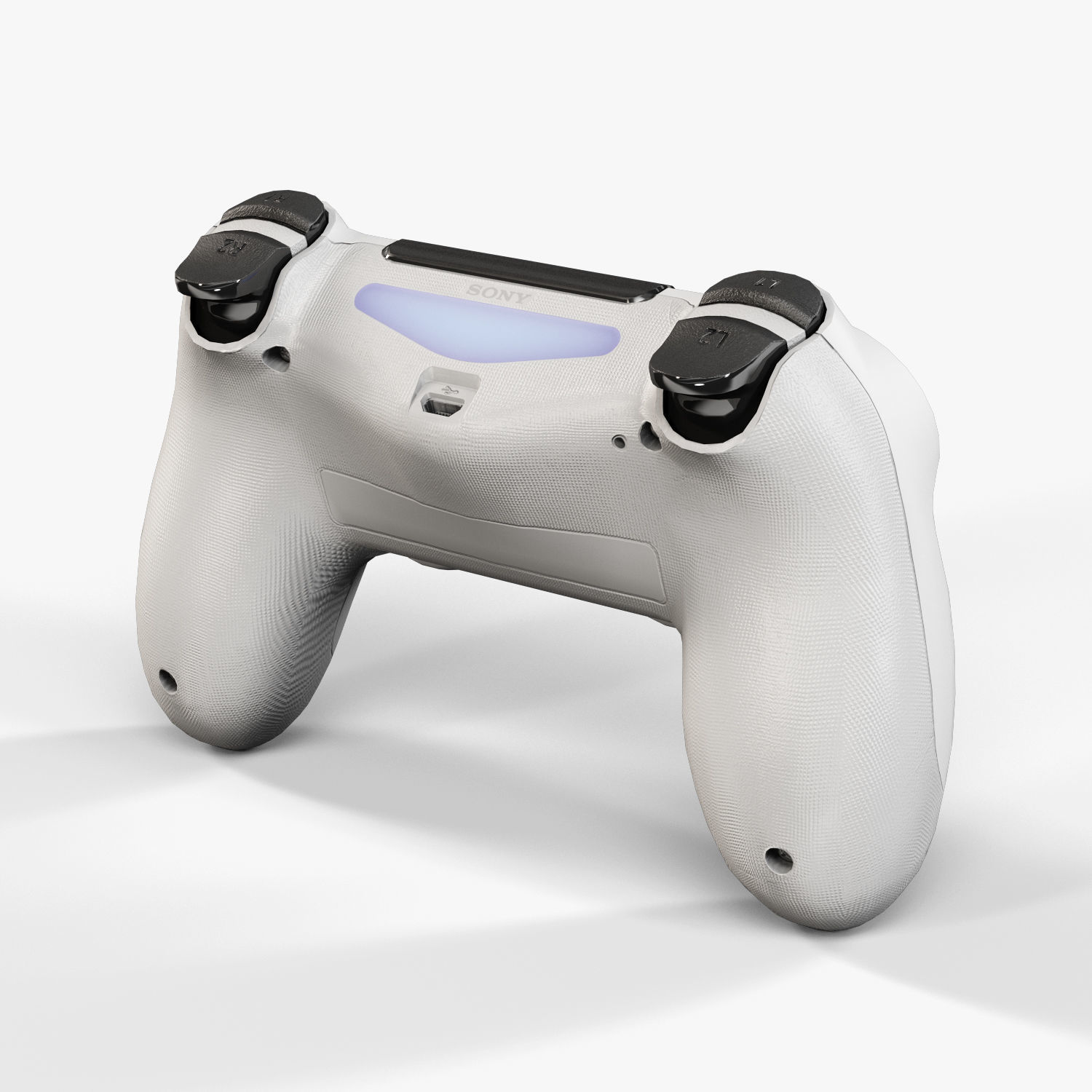 Sony PlayStation 4 White Low-poly 3D model_33