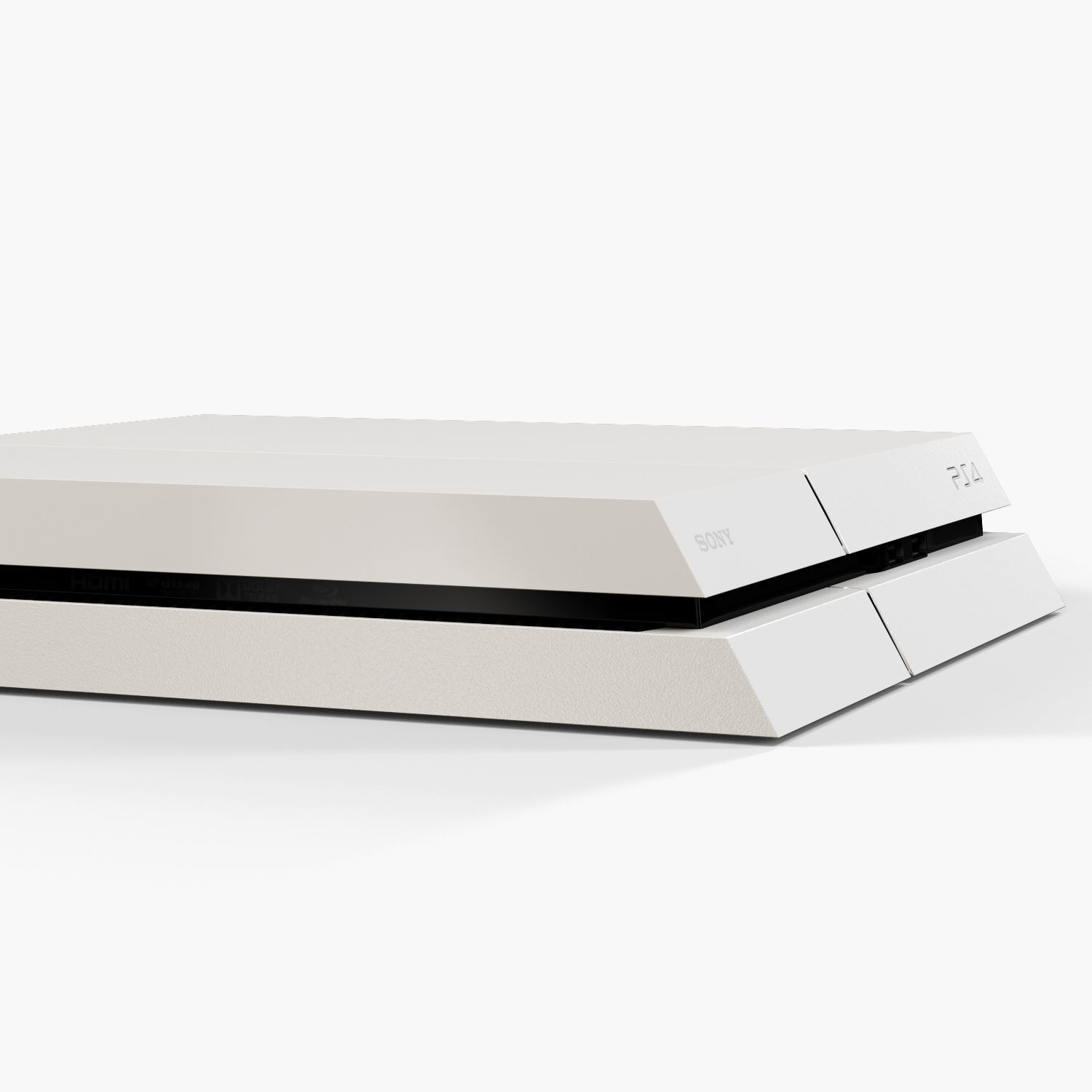 Sony PlayStation 4 White Low-poly 3D model_17