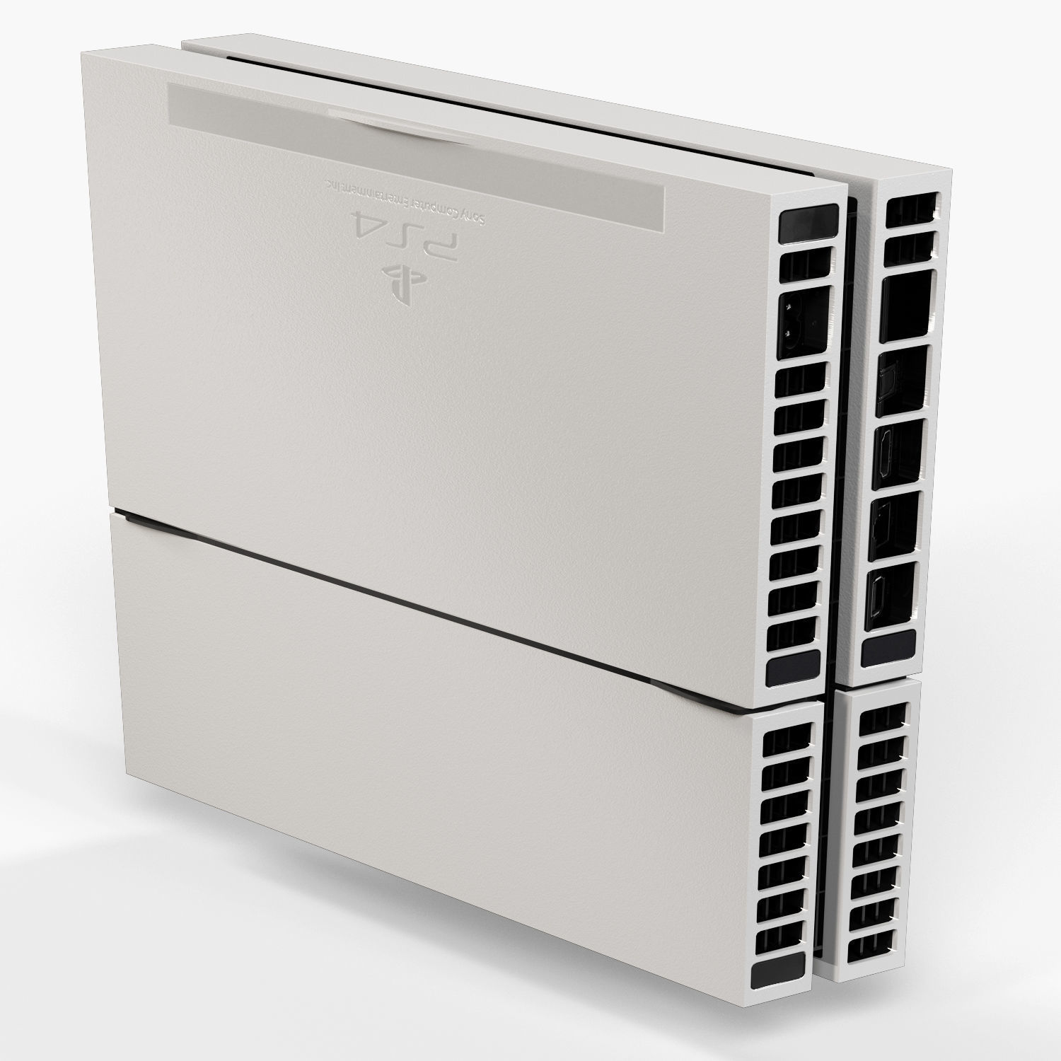 Sony PlayStation 4 White Low-poly 3D model_26