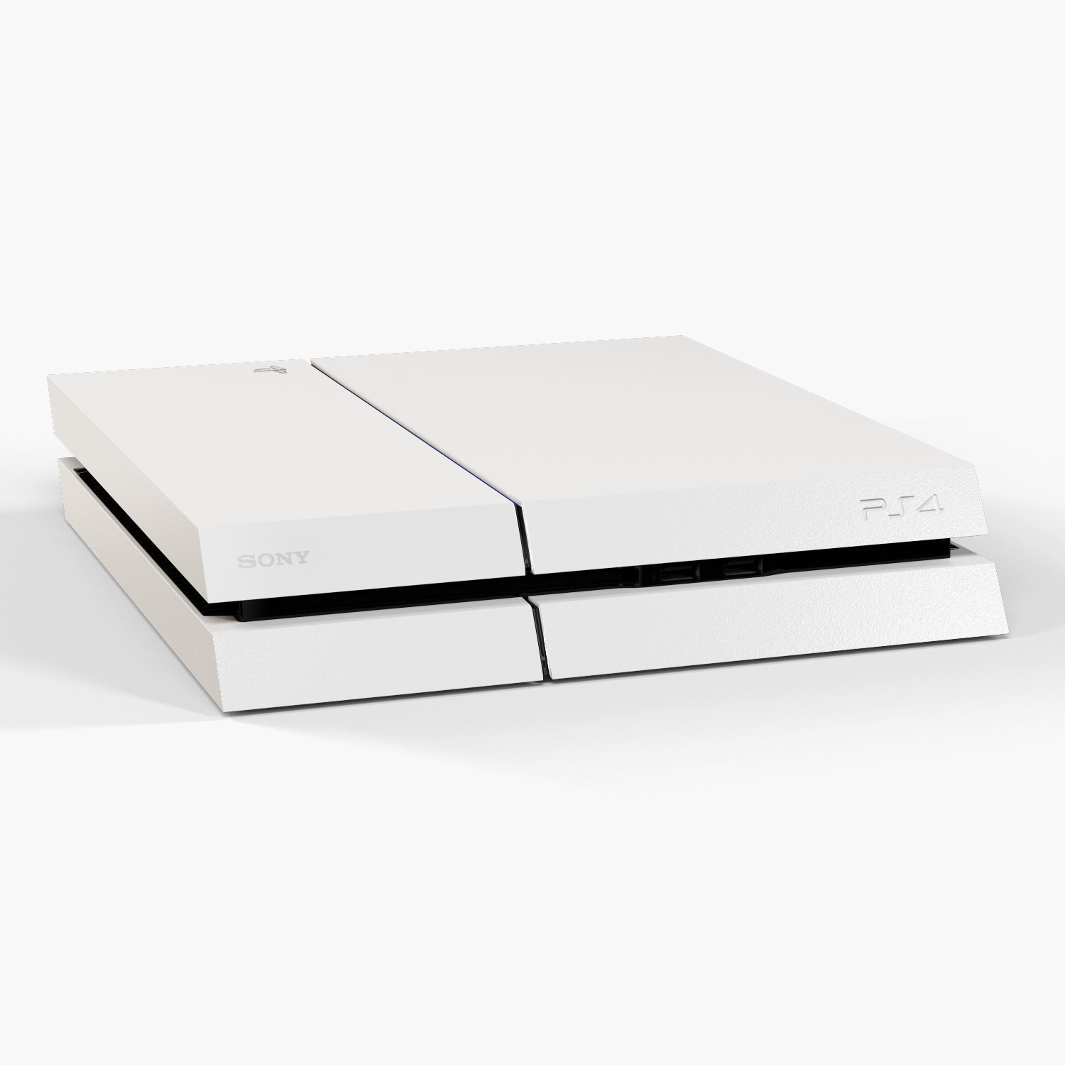 Sony PlayStation 4 White Low-poly 3D model_16