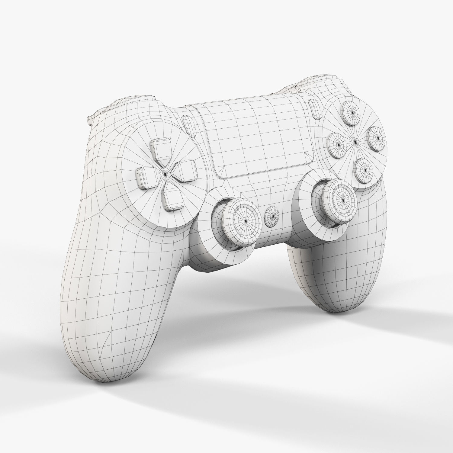 Sony PlayStation 4 White Low-poly 3D model_38