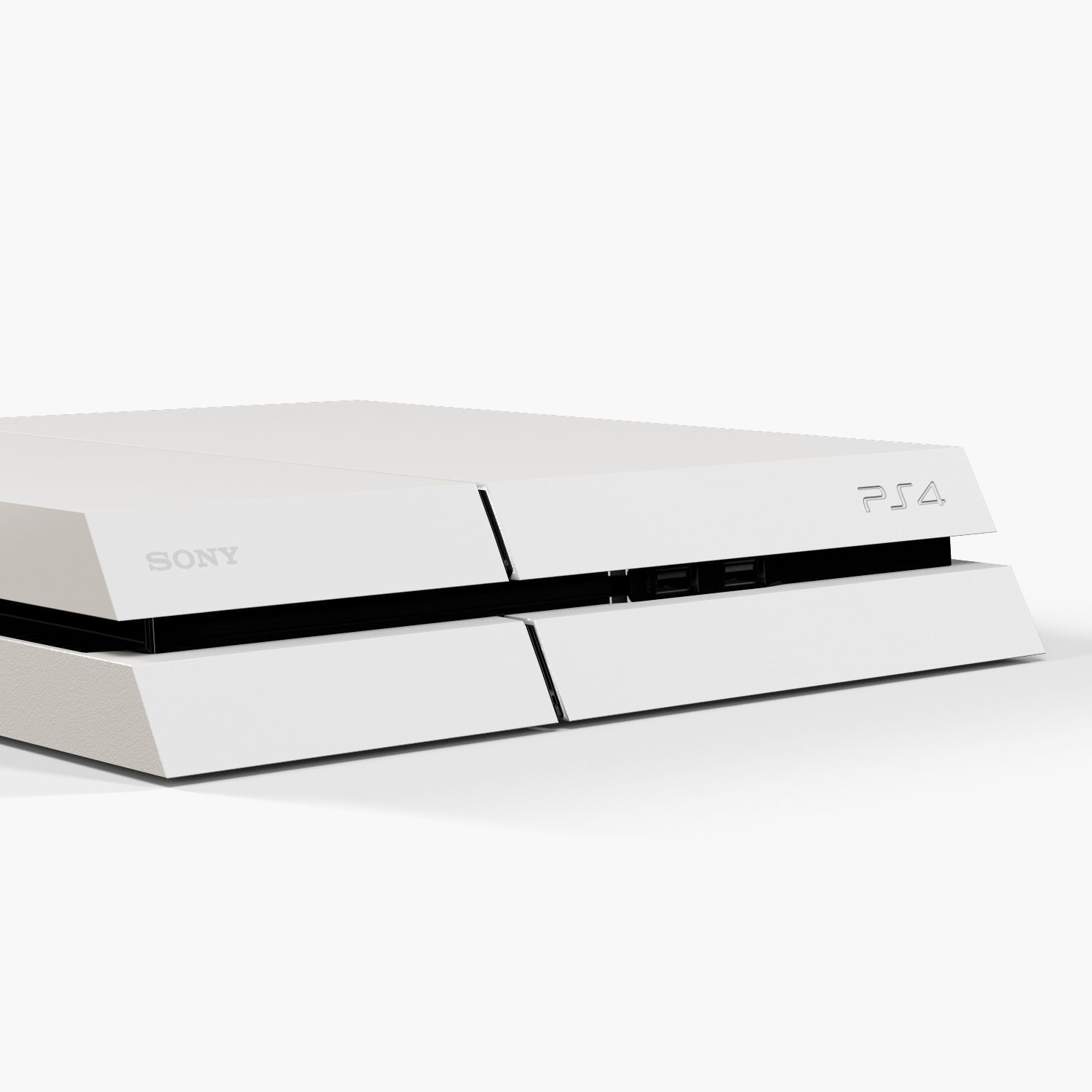 Sony PlayStation 4 White Low-poly 3D model_25