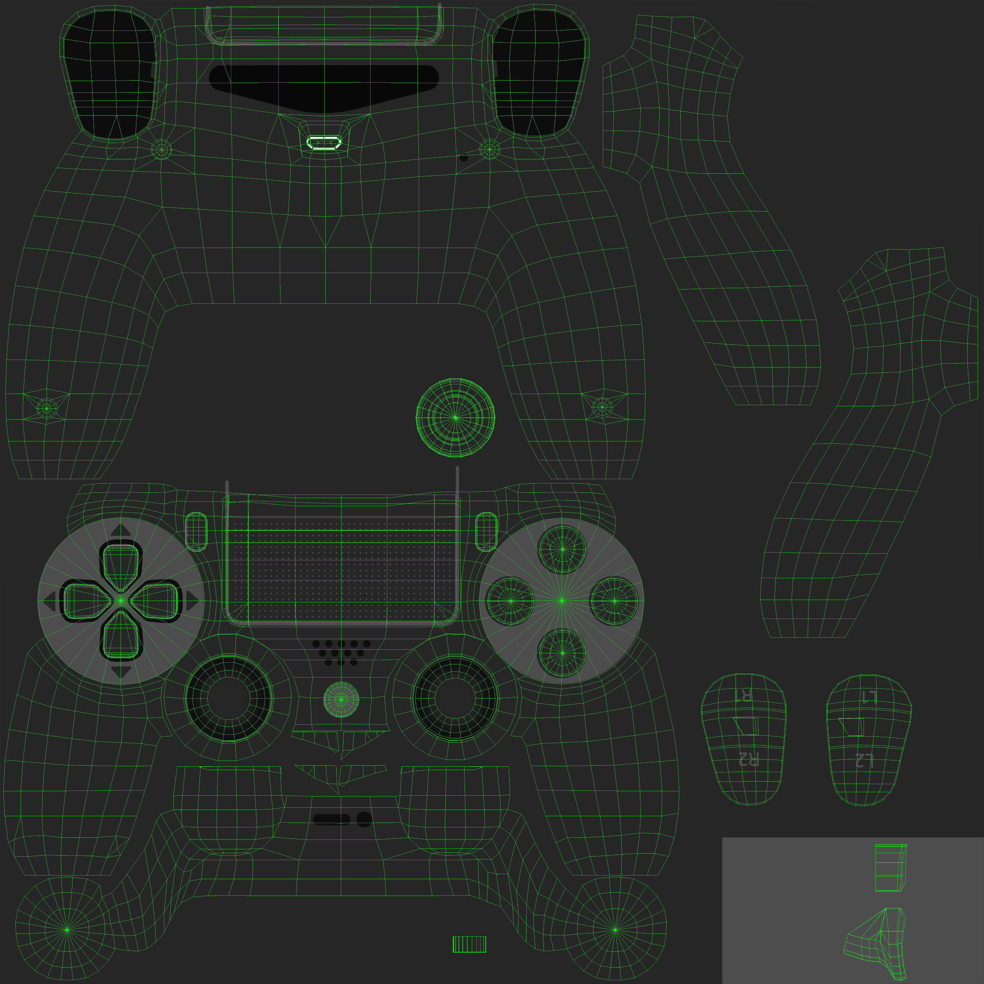 Sony PlayStation 4 White Low-poly 3D model_43