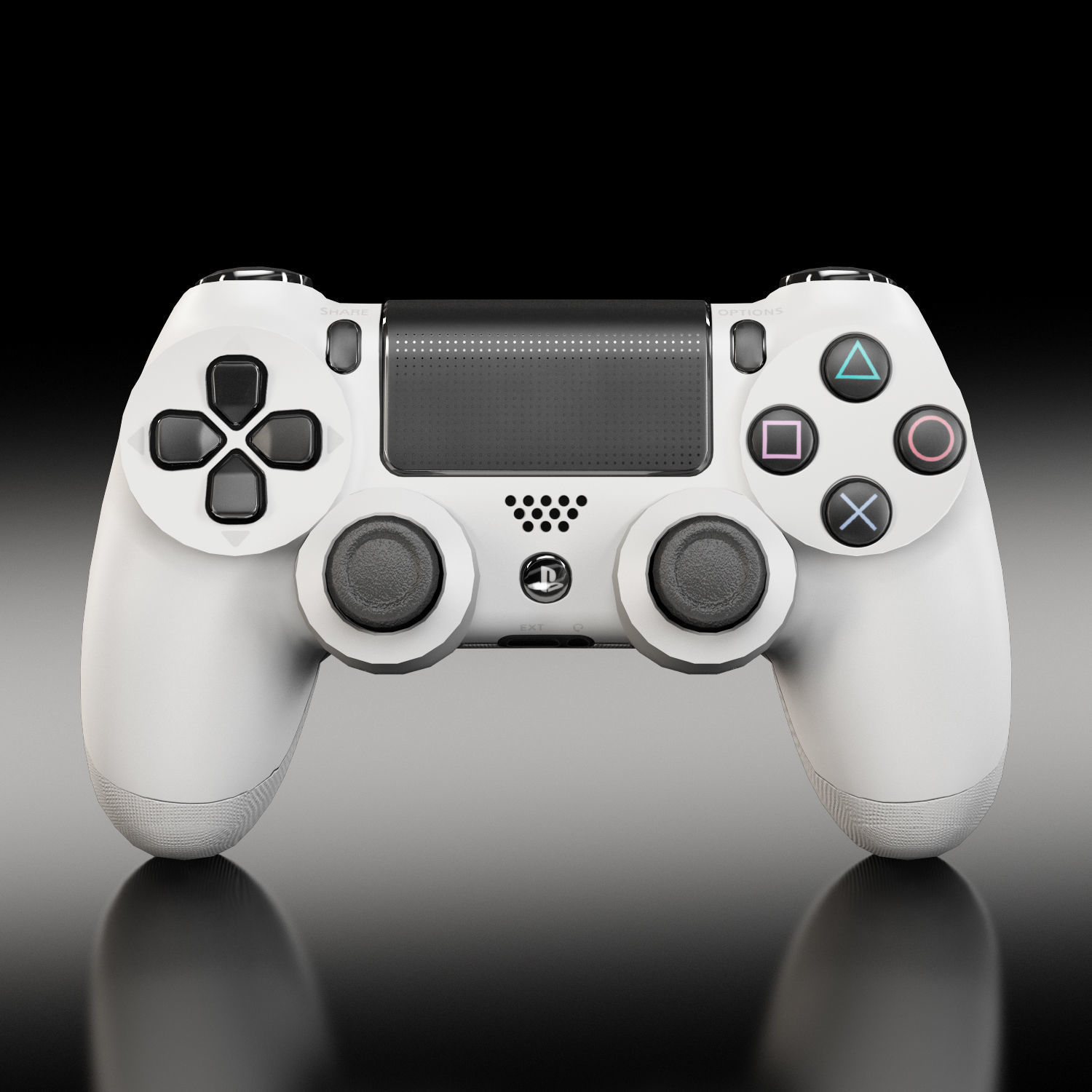 Sony PlayStation 4 White Low-poly 3D model_31