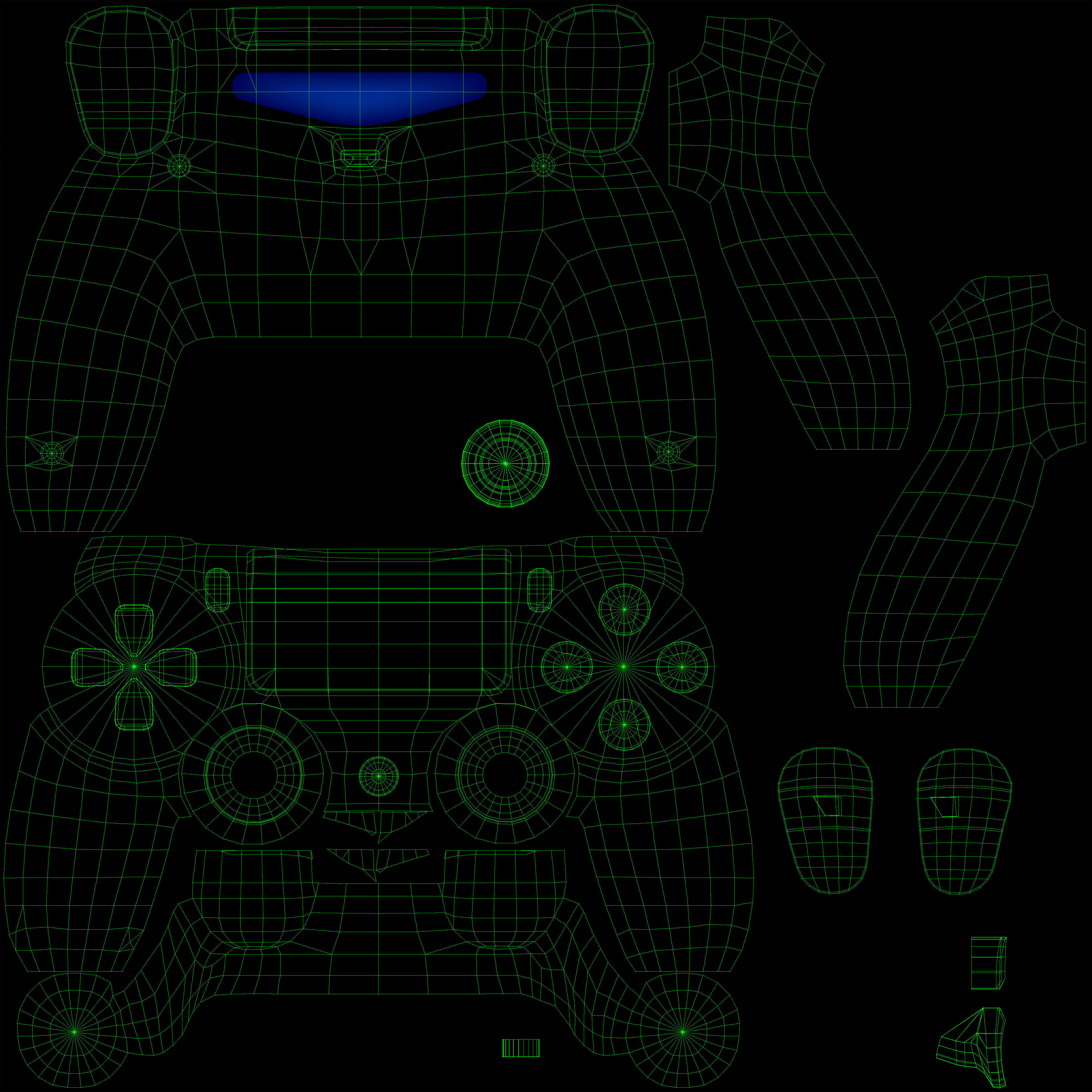 Sony PlayStation 4 White Low-poly 3D model_42