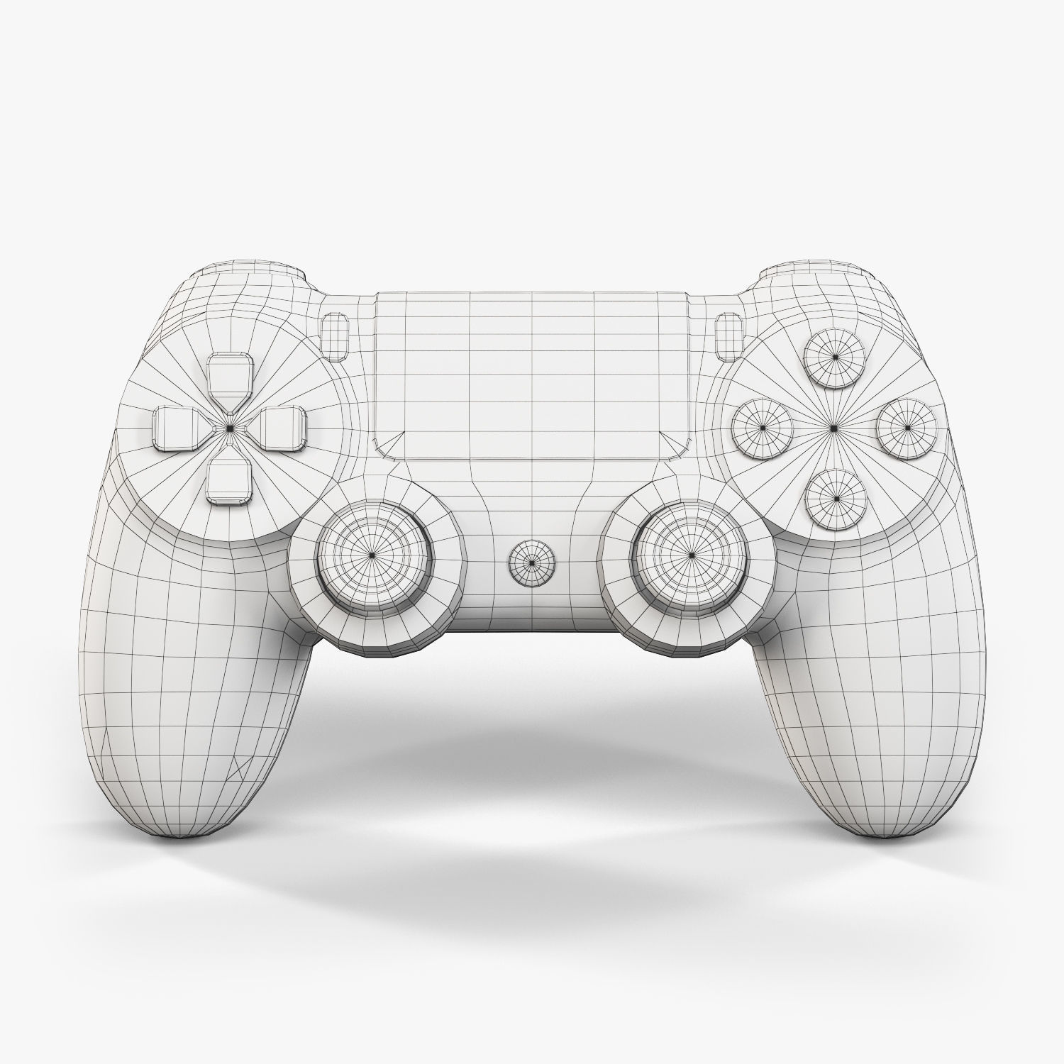 Sony PlayStation 4 White Low-poly 3D model_37