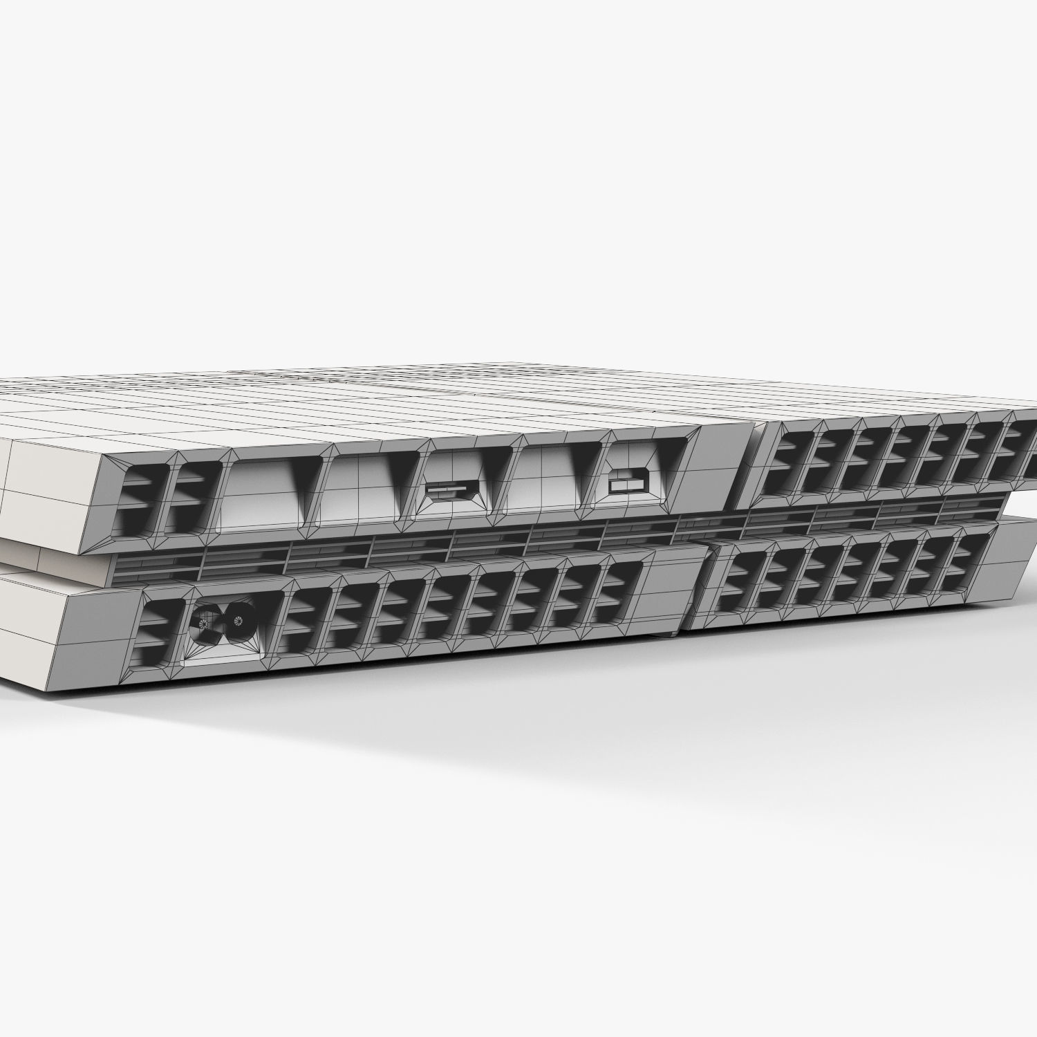 Sony PlayStation 4 White Low-poly 3D model_12