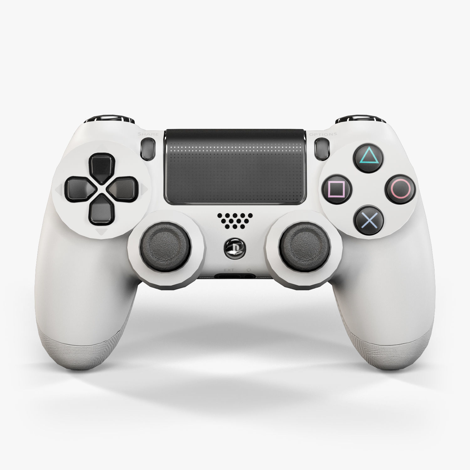 Sony PlayStation 4 White Low-poly 3D model_30