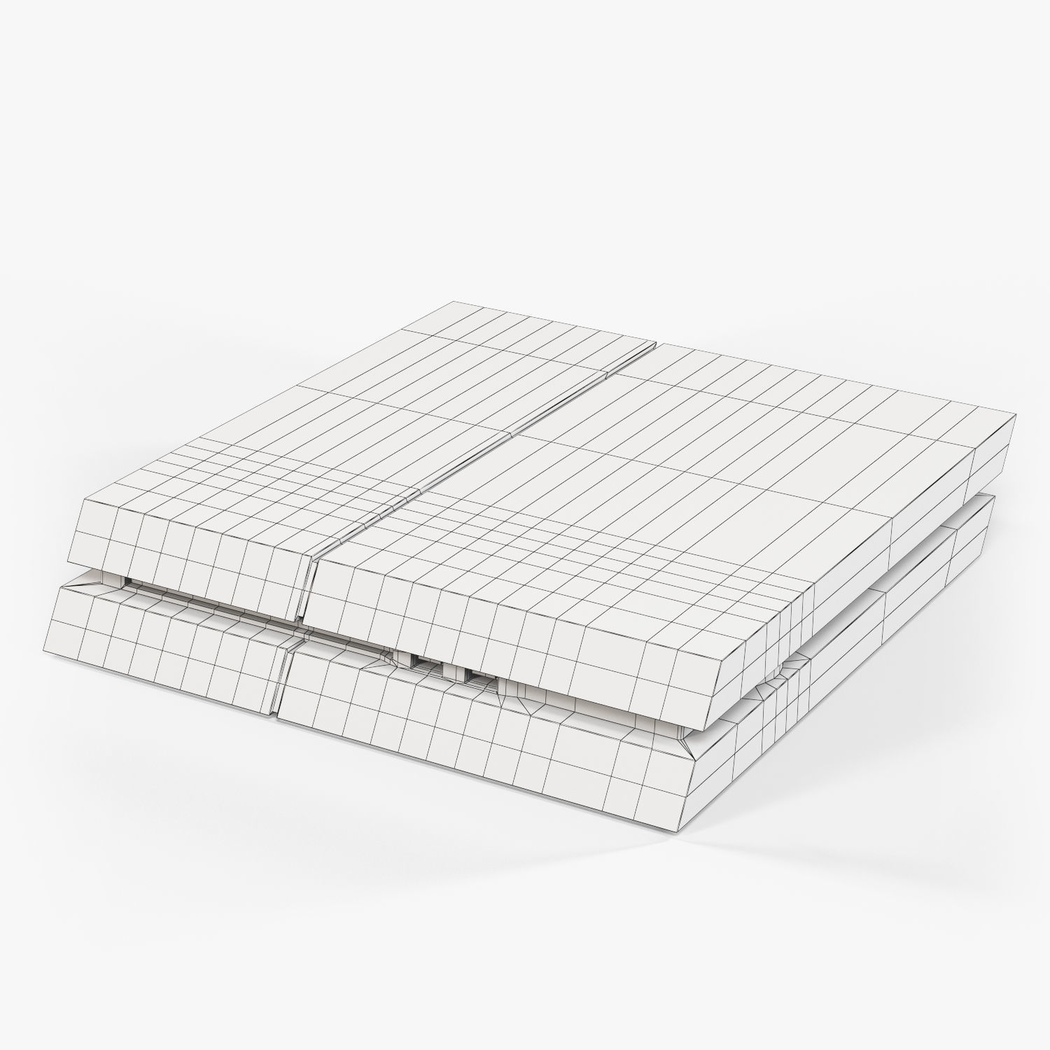 Sony PlayStation 4 White Low-poly 3D model_27