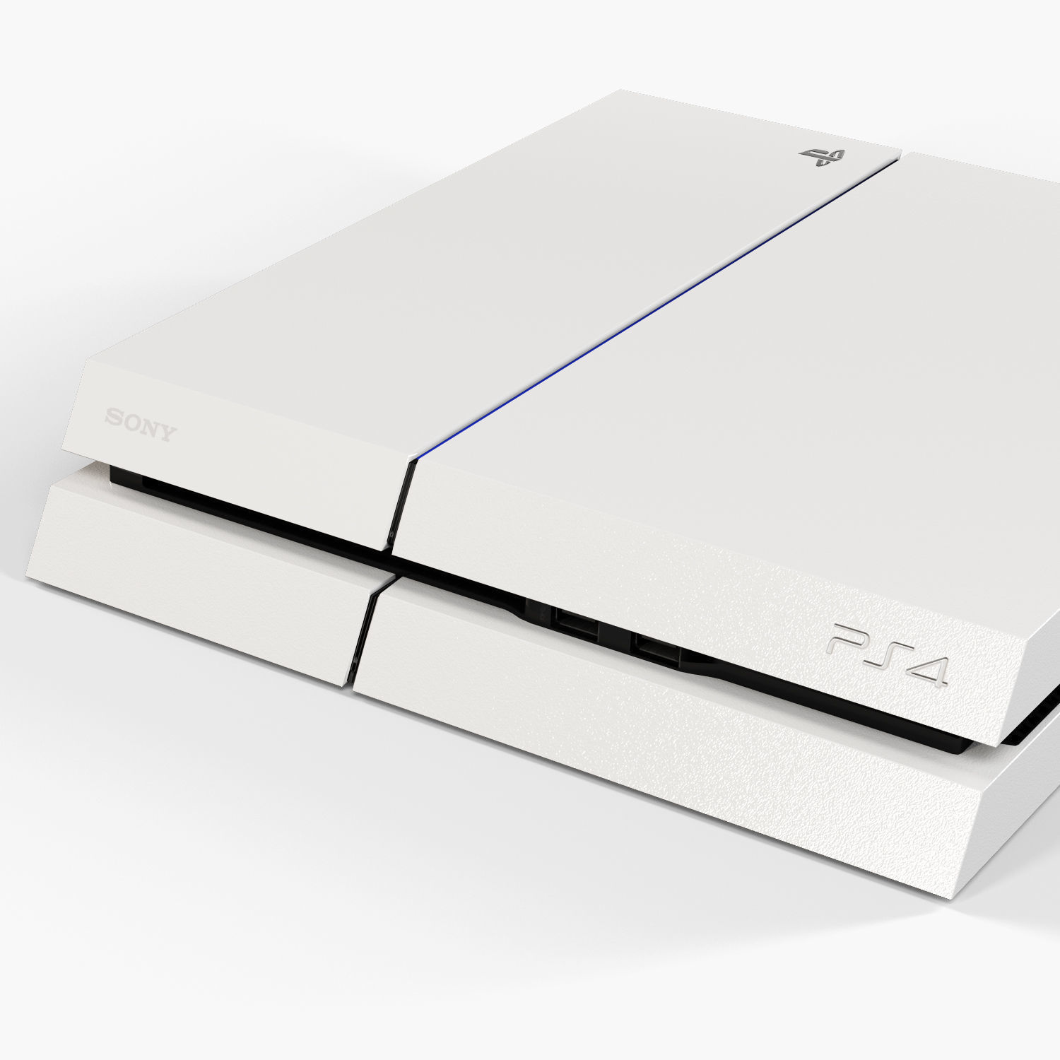 Sony PlayStation 4 White Low-poly 3D model_15