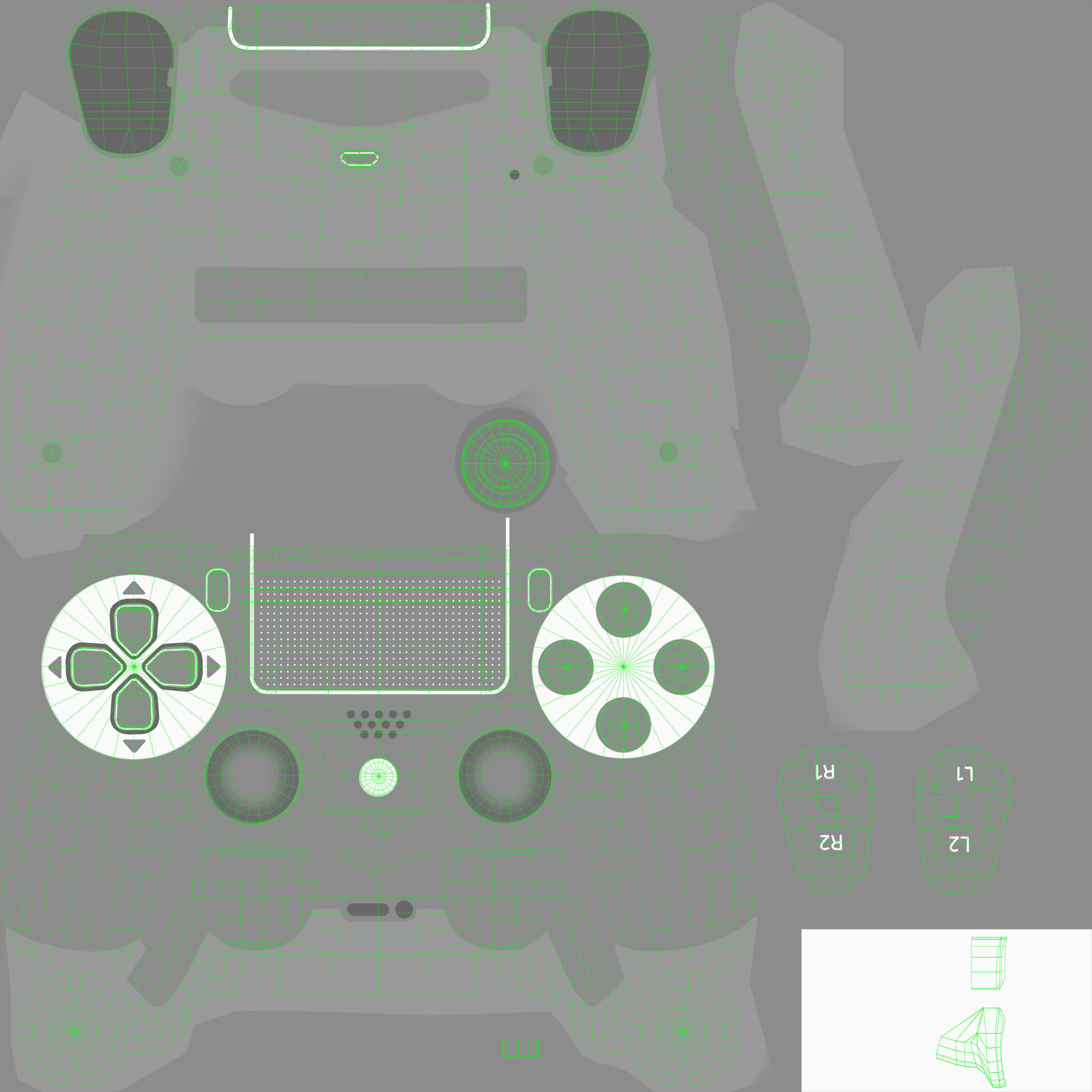 Sony PlayStation 4 White Low-poly 3D model_40