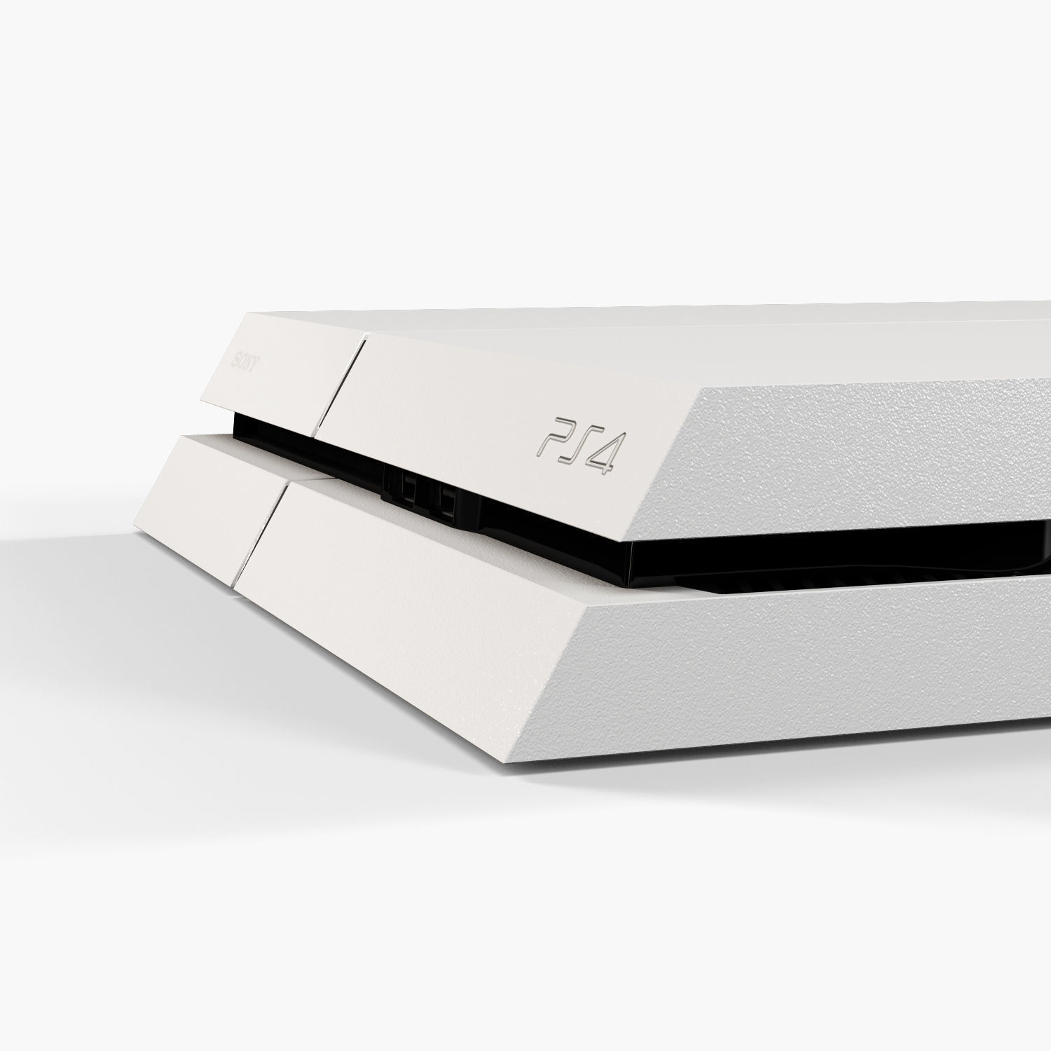 Sony PlayStation 4 White Low-poly 3D model_18