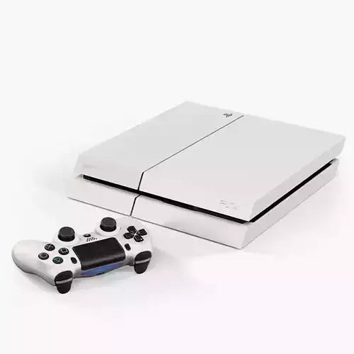 Sony PlayStation 4 White Low-poly 3D model Sony PlayStation 4 White Low-poly 3D model