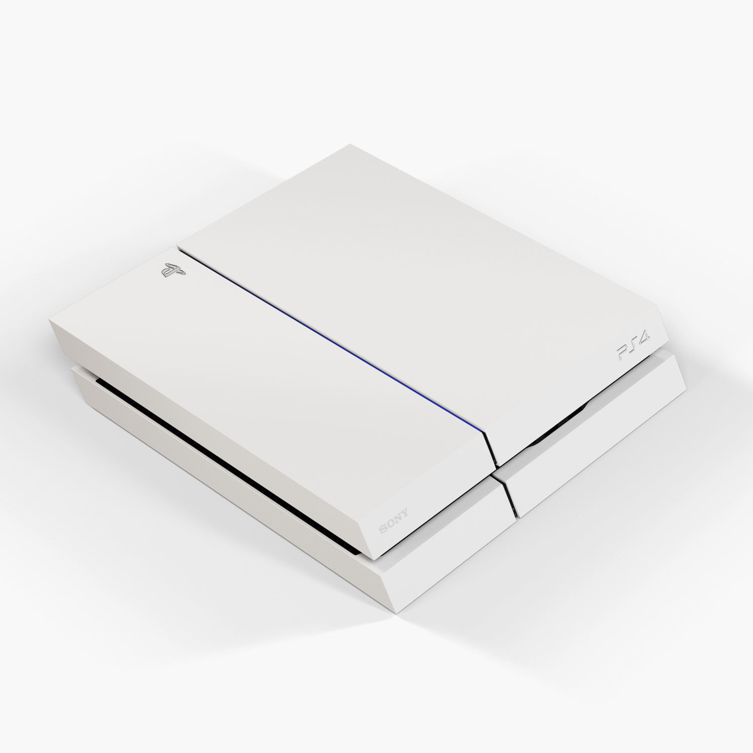 Sony PlayStation 4 White Low-poly 3D model_21