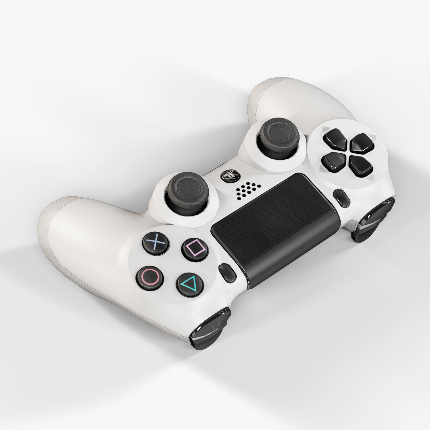 Sony PlayStation 4 White Low-poly 3D model_36