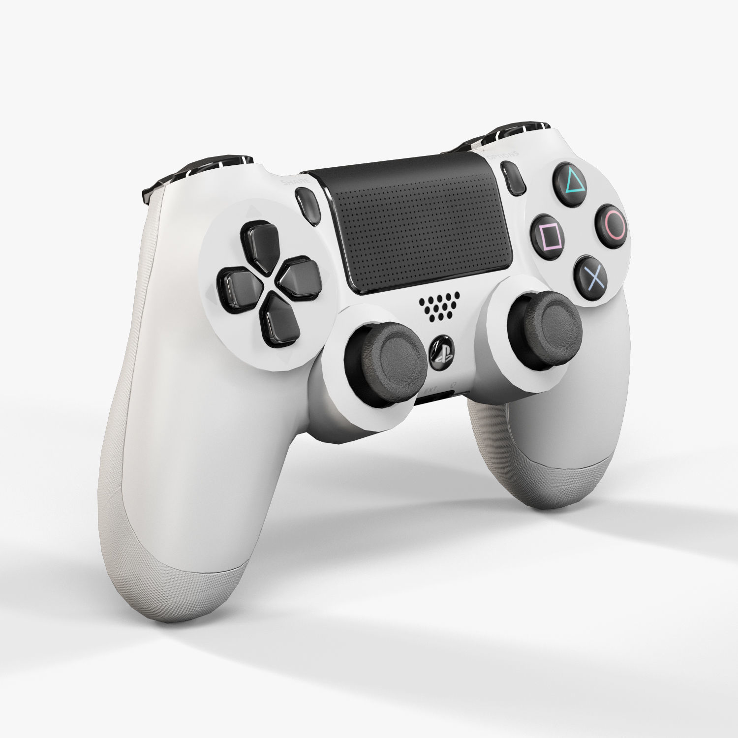 Sony PlayStation 4 White Low-poly 3D model_32