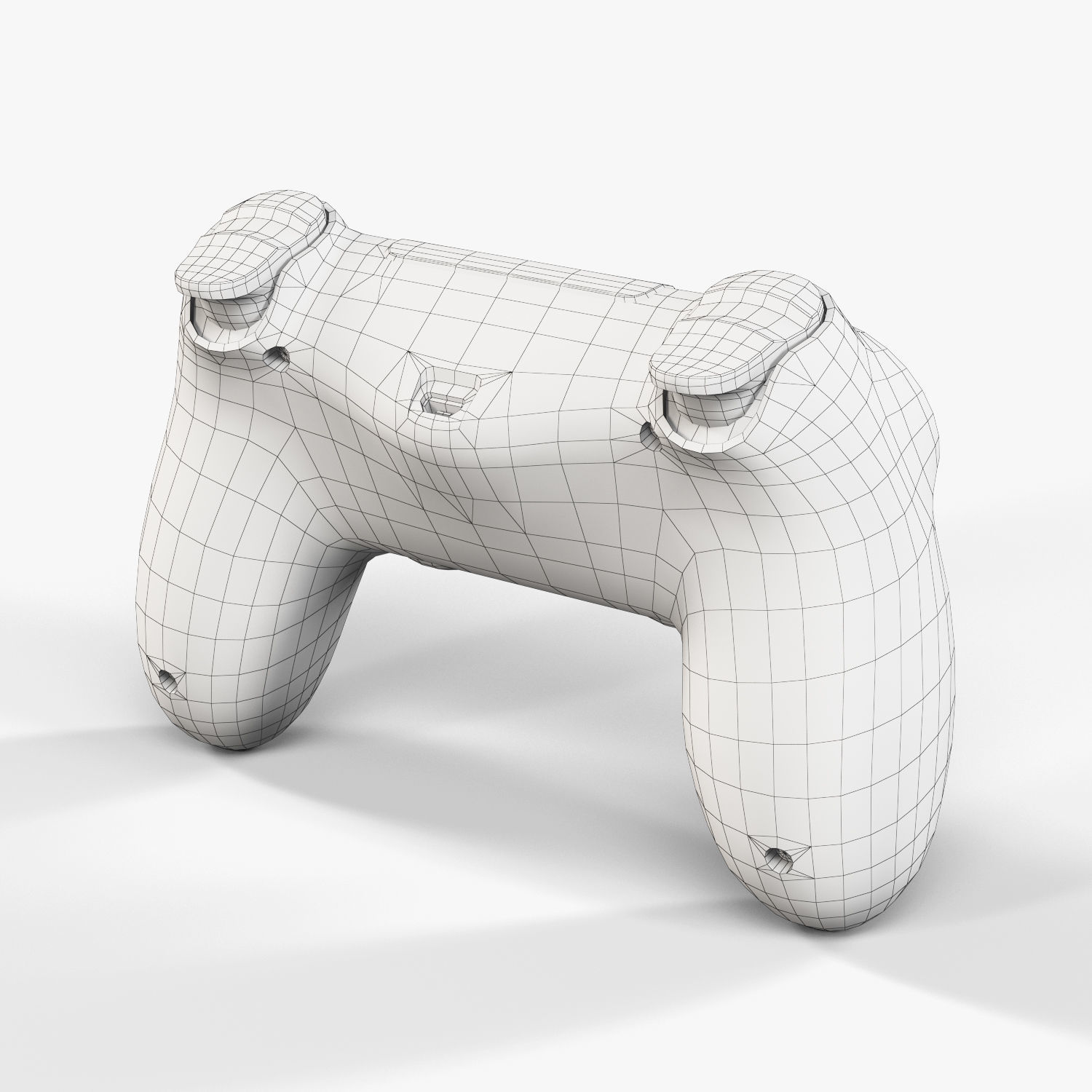Sony PlayStation 4 White Low-poly 3D model_39