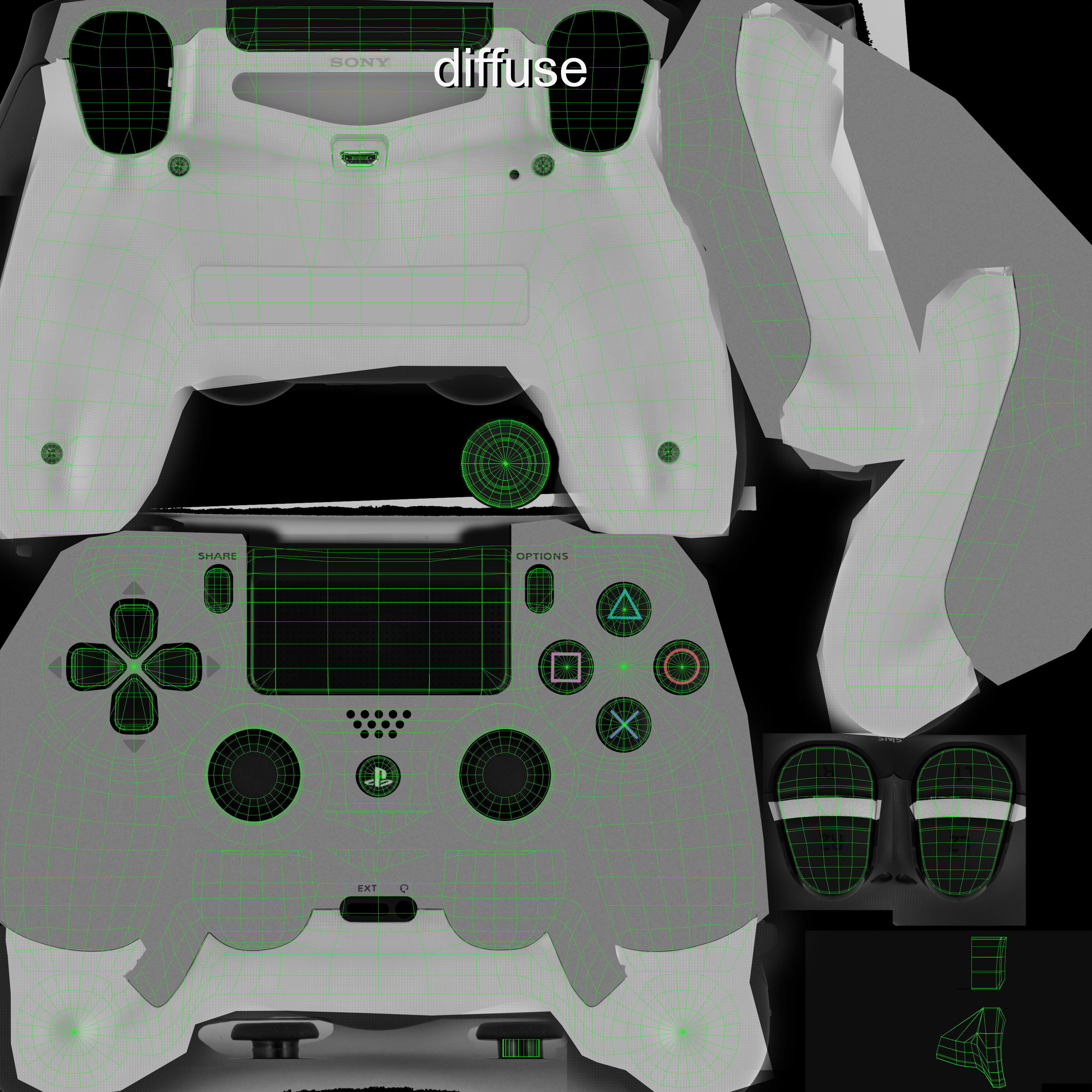 Sony PlayStation 4 Controller New Colors Low-poly 3D model_61