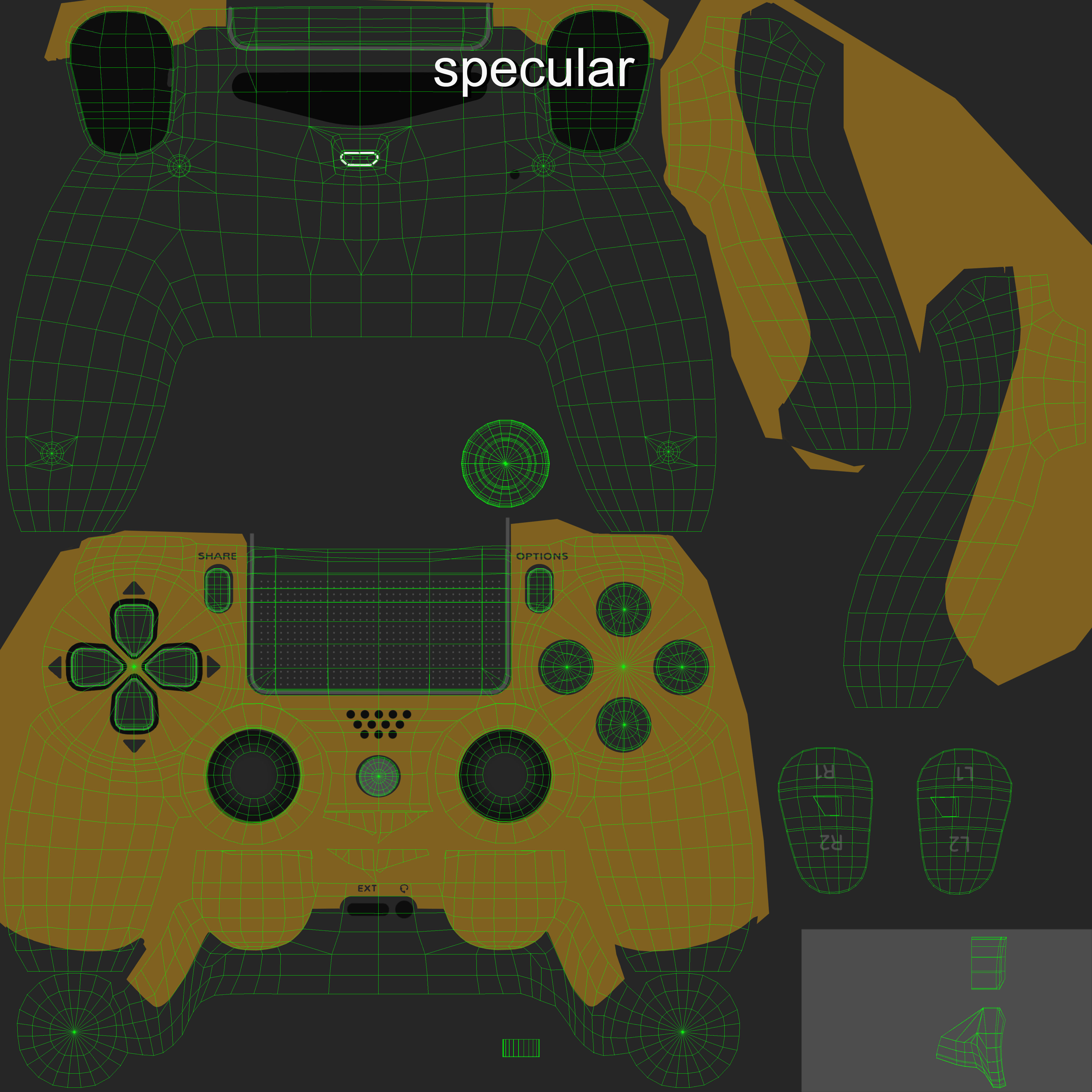 Sony PlayStation 4 Controller New Colors Low-poly 3D model_70