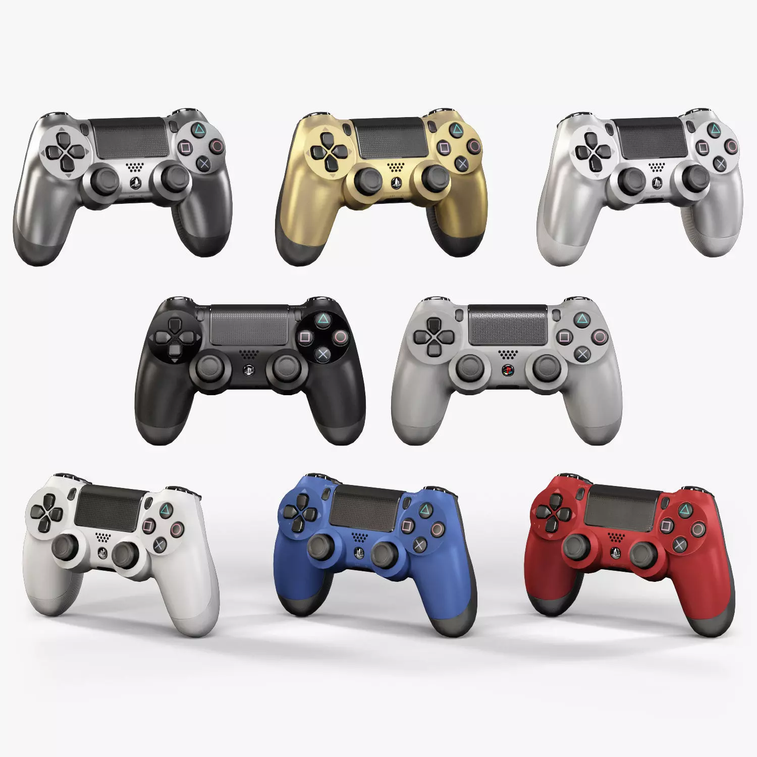 Sony PlayStation 4 Controller New Colors Low-poly 3D model_0