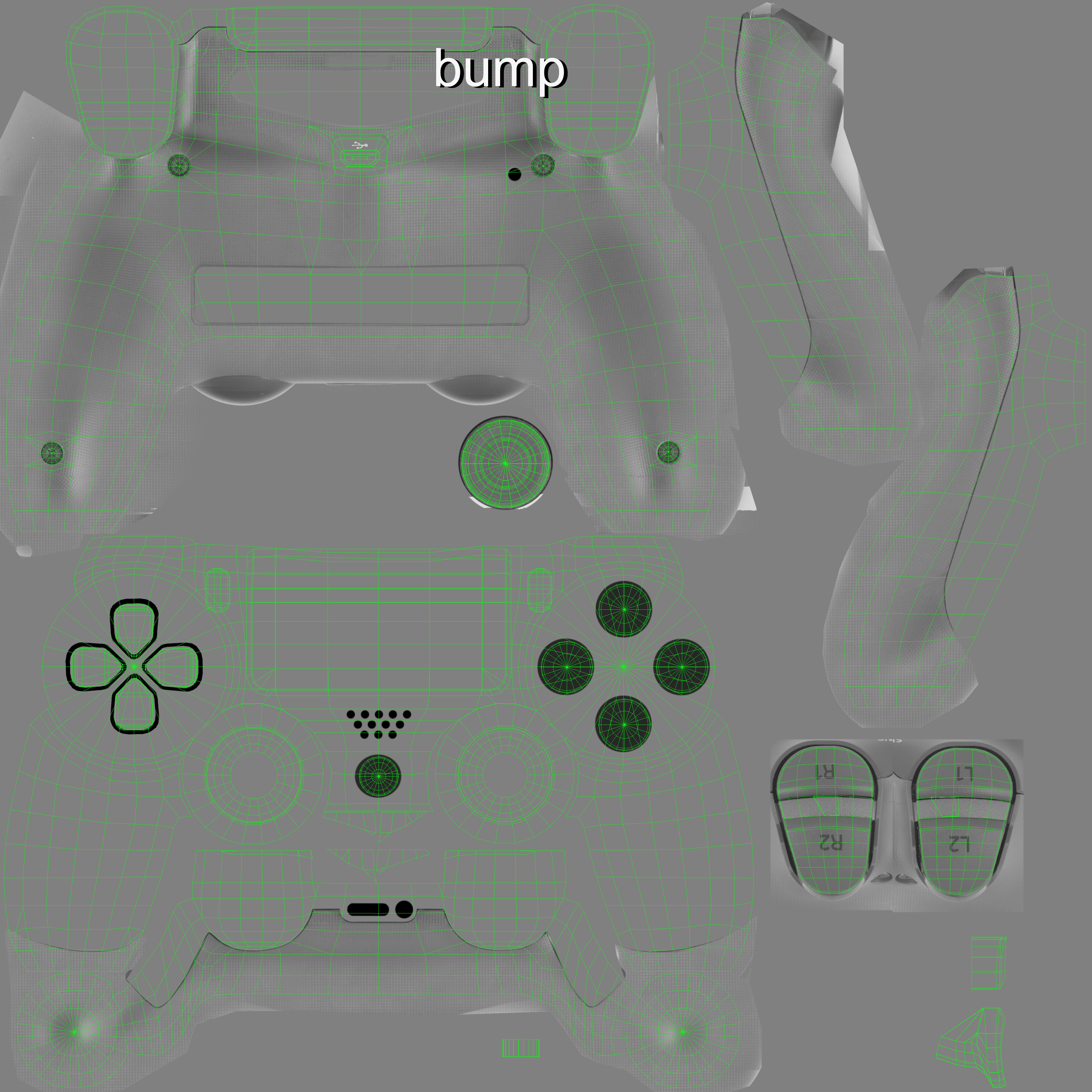 Sony PlayStation 4 Controller New Colors Low-poly 3D model_60